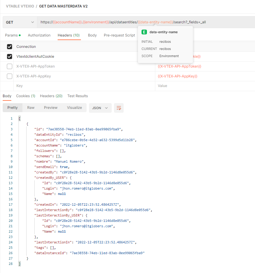 CREANDO UNA ENTIDAD CON MASTERDATA V2 Y VTABLE | VTEX